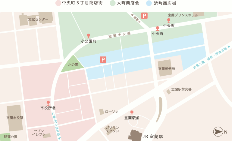 MAP:中央町商店街
